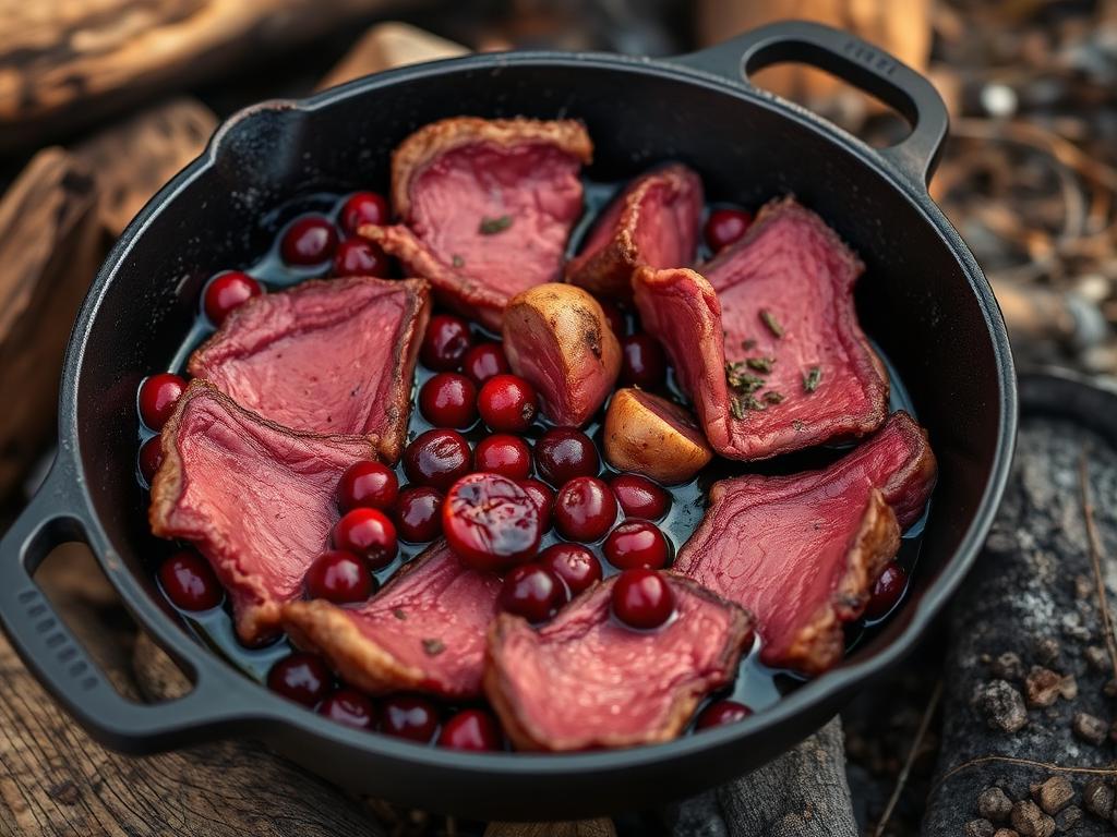Paistettuja savuporosiivuja pannulla