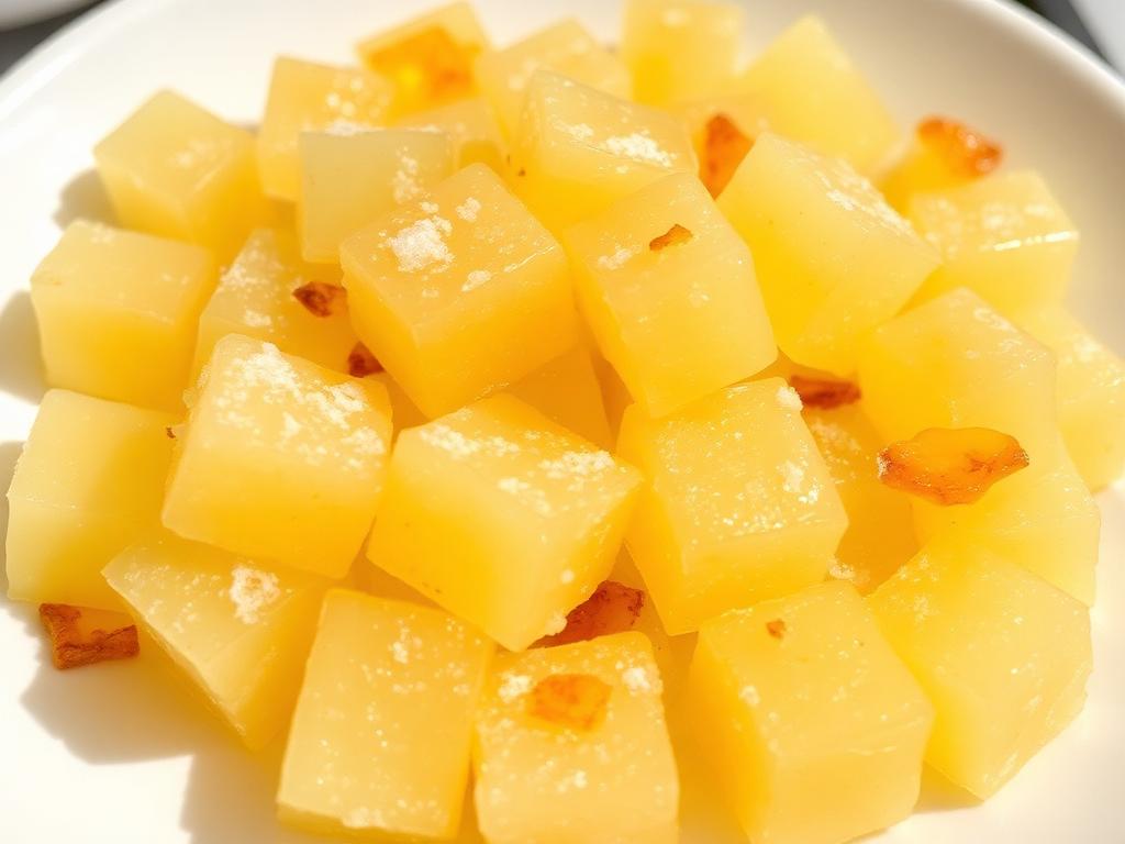 Läpikuultavia sokeroituja kurpitsapaloja lautasella