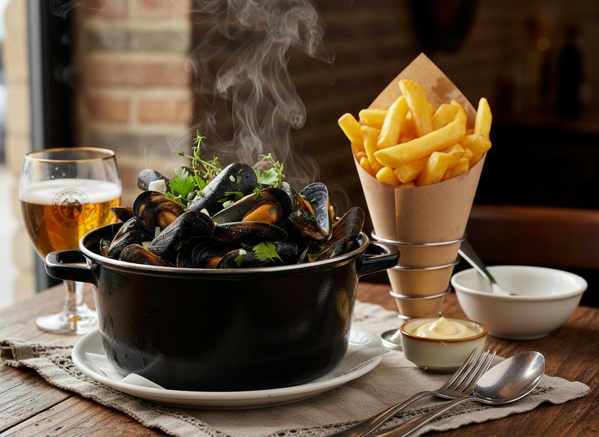 Moules-frites - simpukat ja ranskalaiset