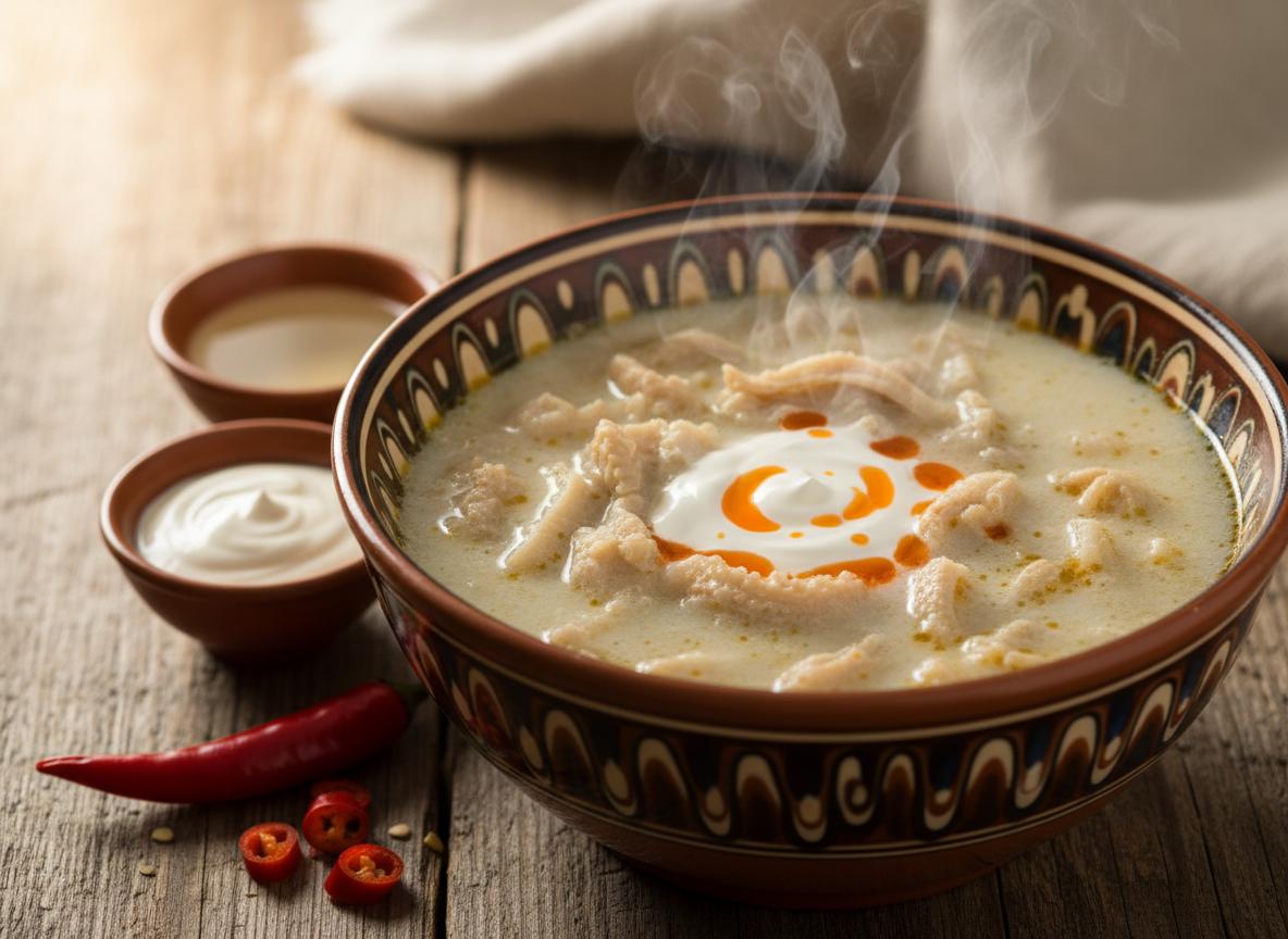 Ciorbă de burtă - hapokas mahakeitto