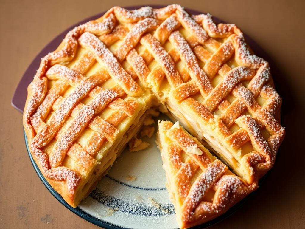 Pyöreä rapea piiras tomusokerilla ja kanelikuviolla