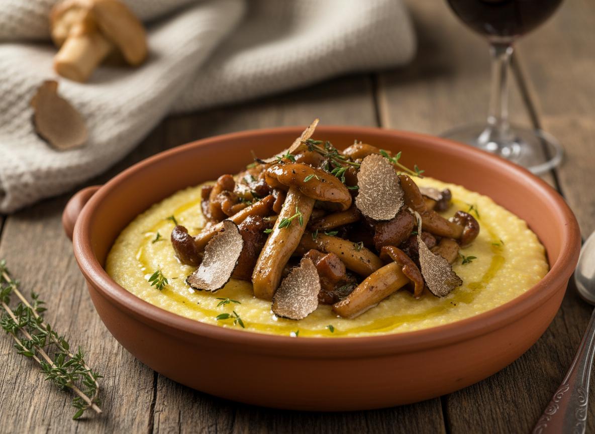 Polenta con funghi - polentaa sienillä