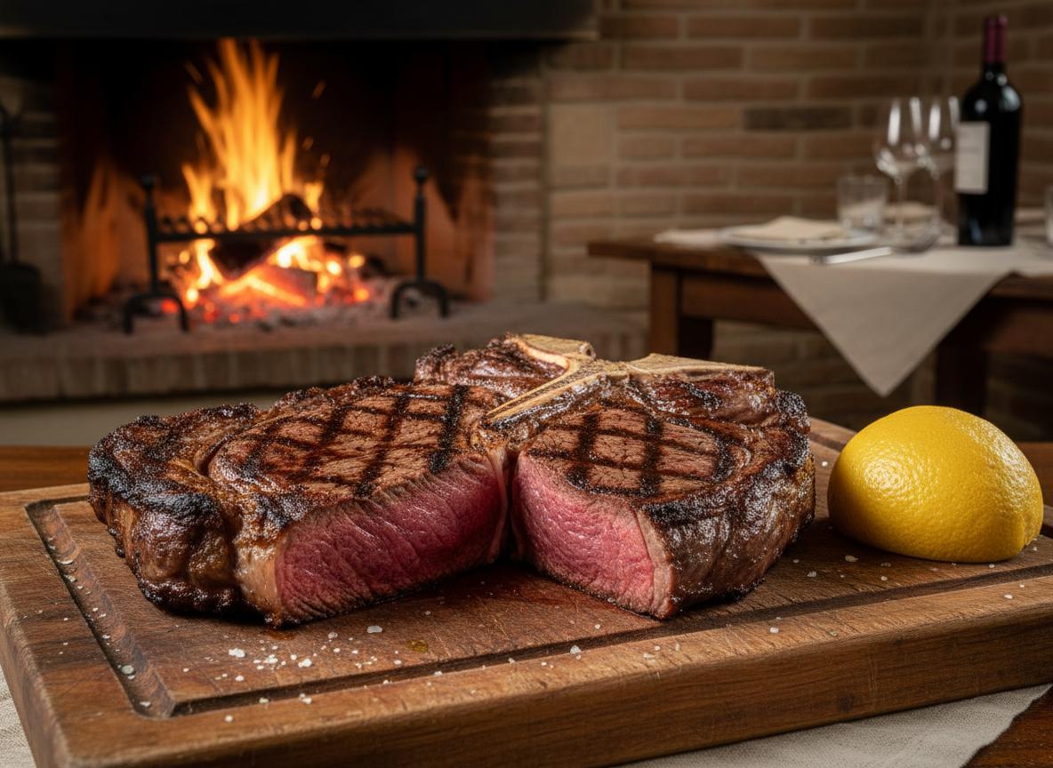 Bistecca alla fiorentina - paksu grillattu T-bone-pihvi