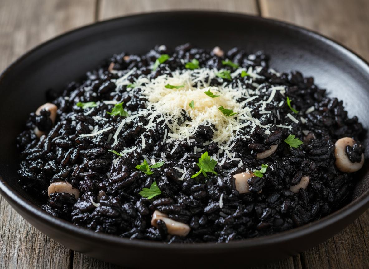 Crni rižot - musta risotto mustekalasta