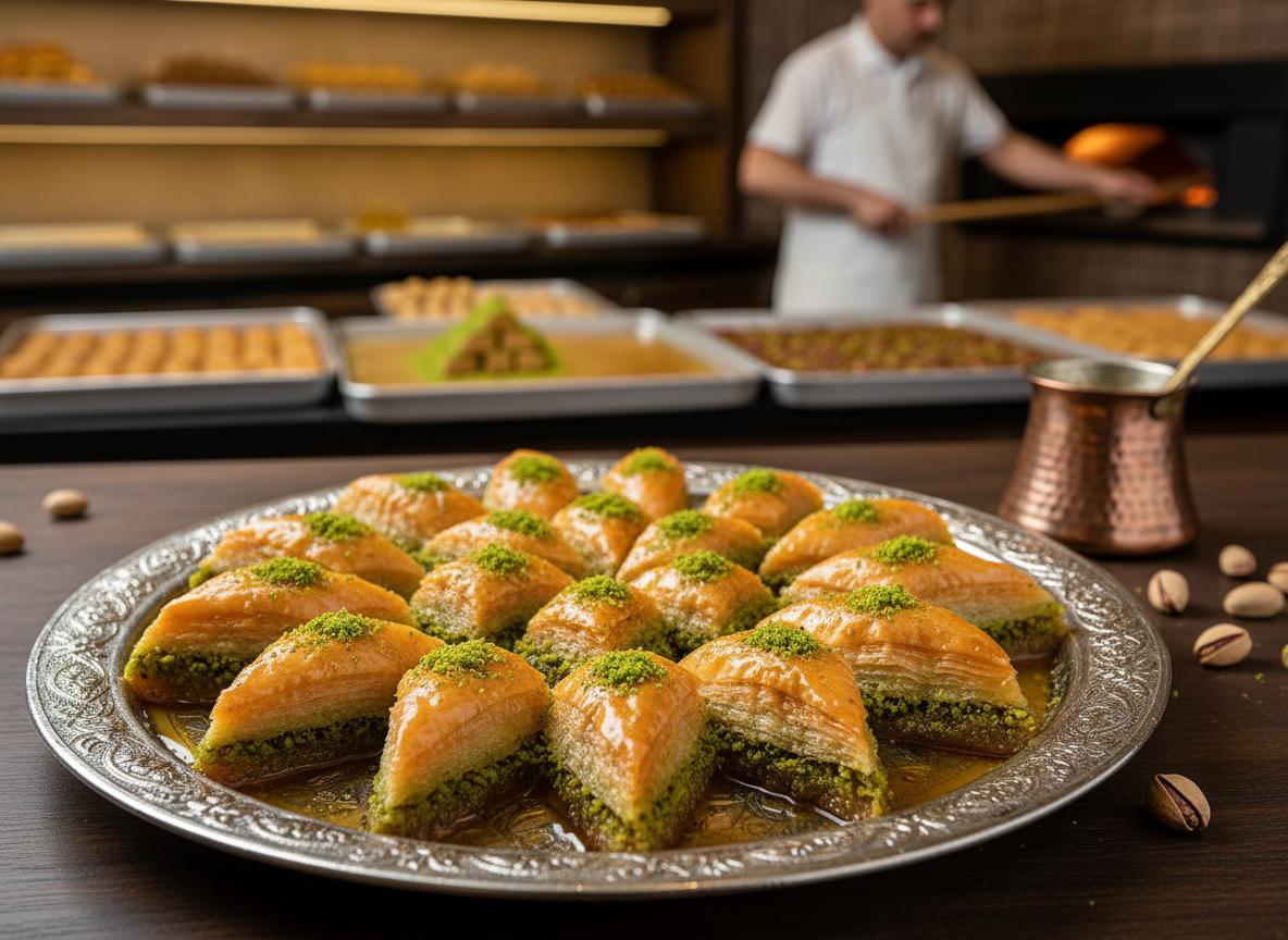 Baklava - pähkinälehtitaikinaleivos siirapilla