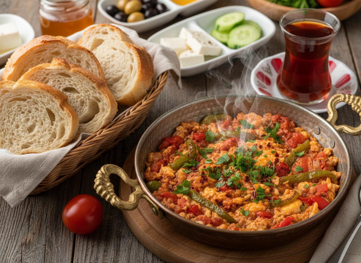 Menemen - turkkilainen munakas tomaatilla ja paprikalla