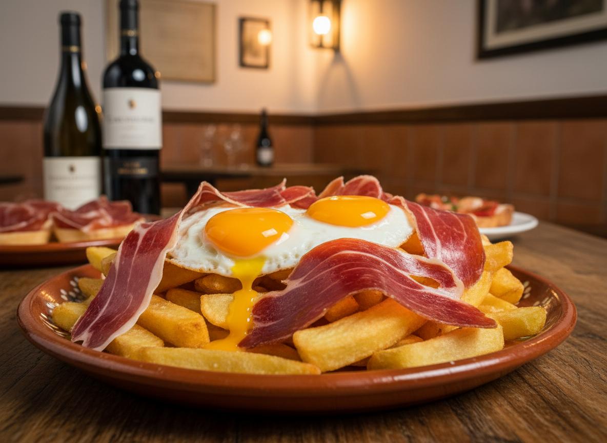 Huevos rotos - munia ja perunoita