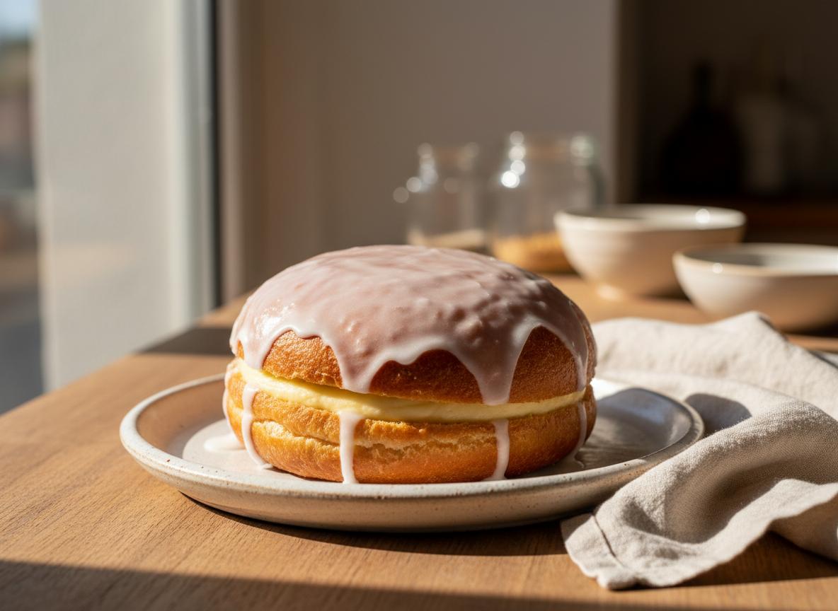 Málagalainen makea pulla sokerikuorrutuksella