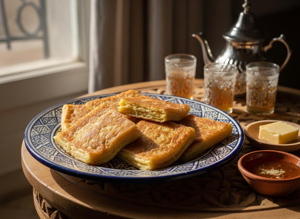 Msemen-marokkolainen kerrostettu pannukakku