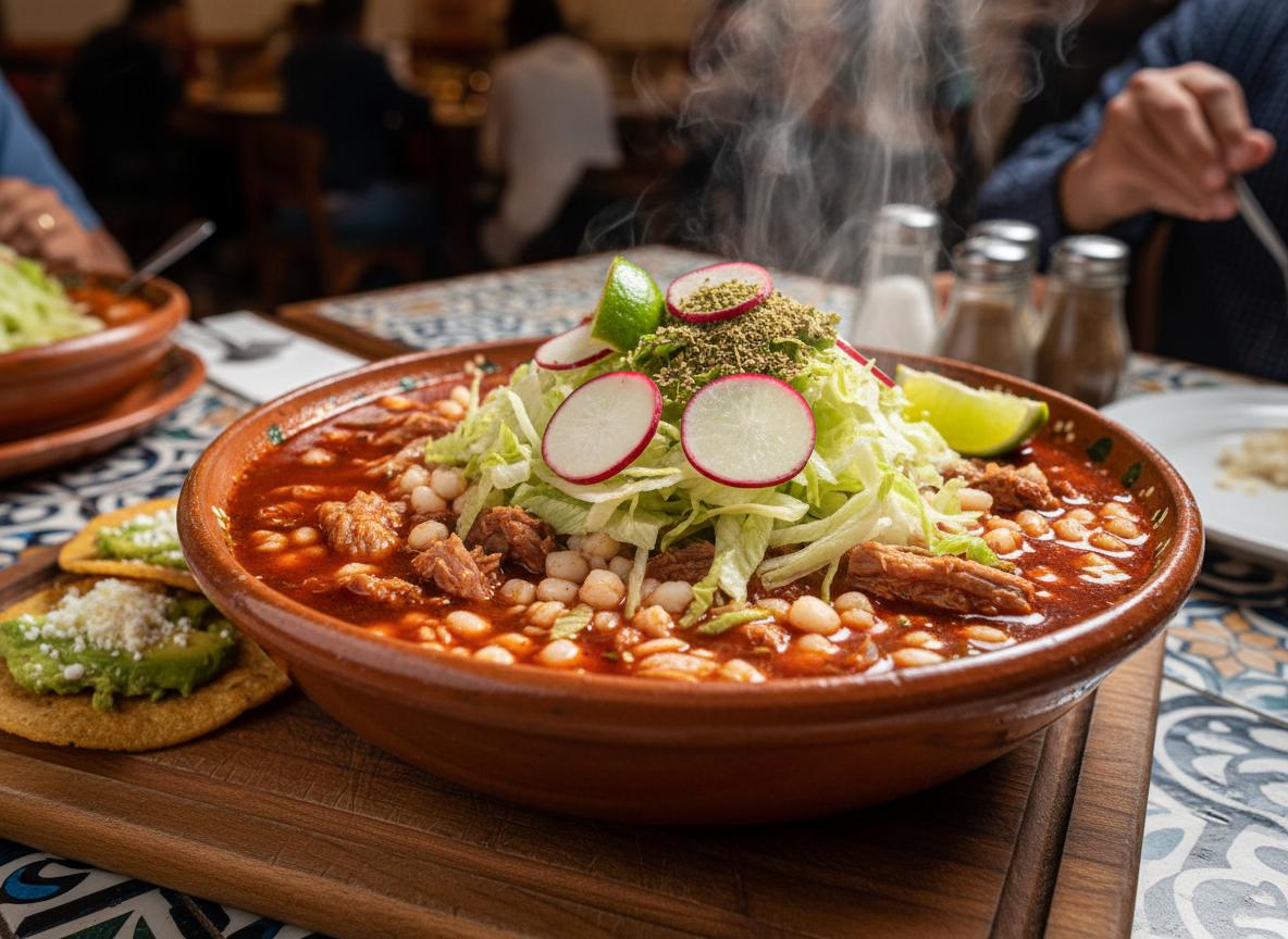 Pozole - mais- ja lihakeitto