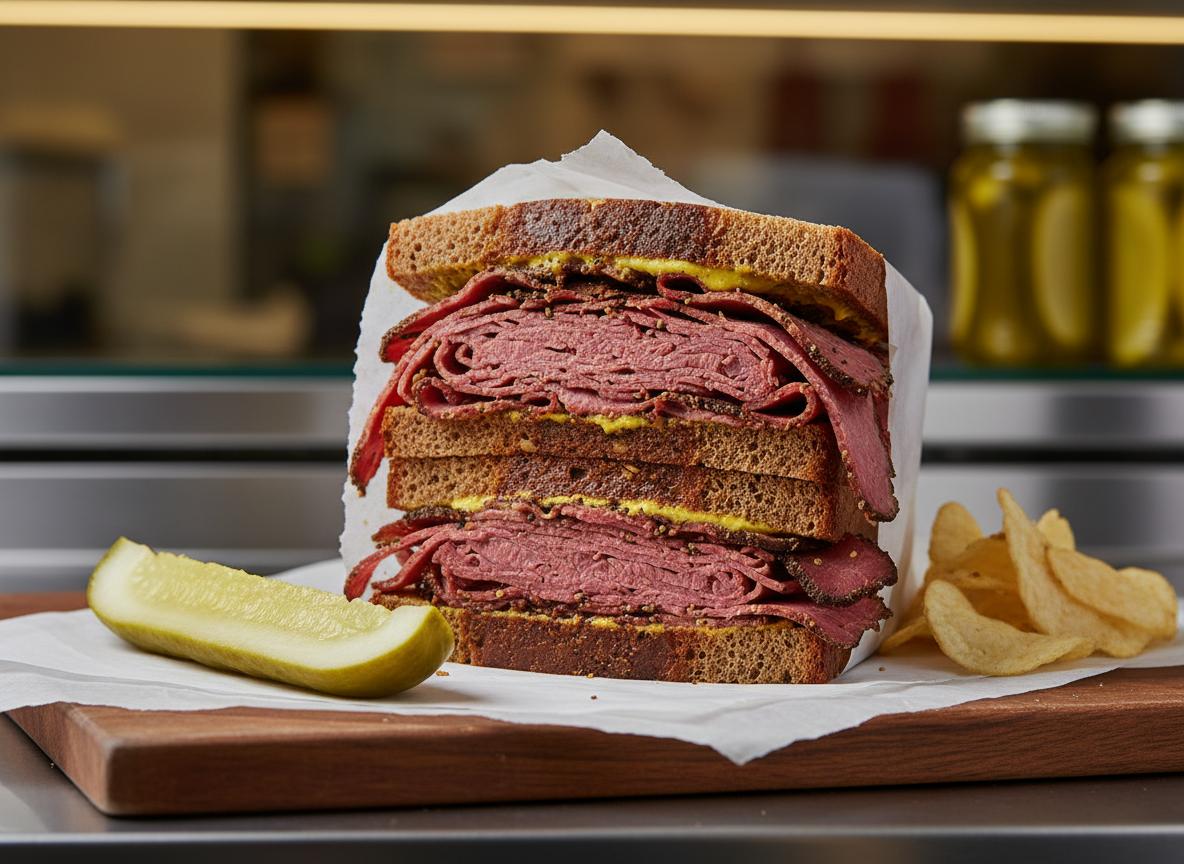 Pastrami on rye - savustettua naudanrintaa ruisleivällä