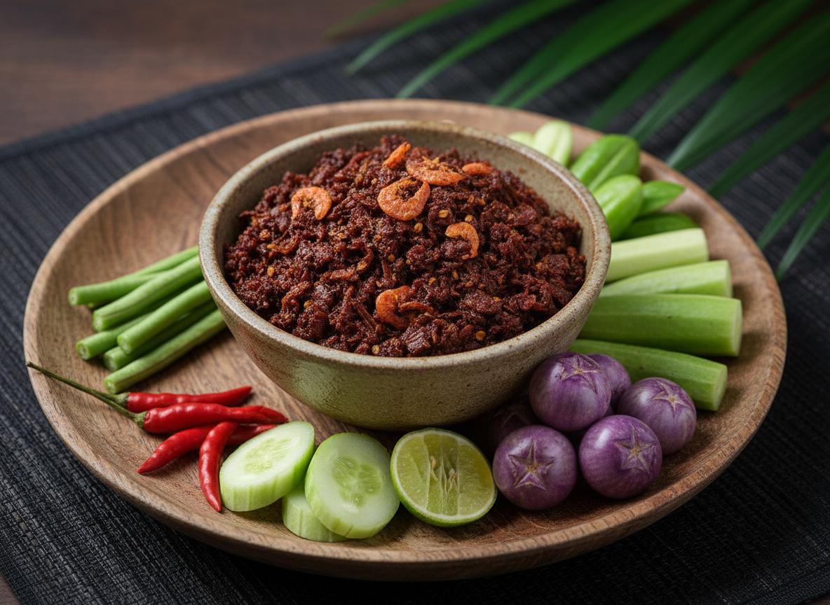 Nam phrik kung siap - chilitahna kuivatuista katkaravuista