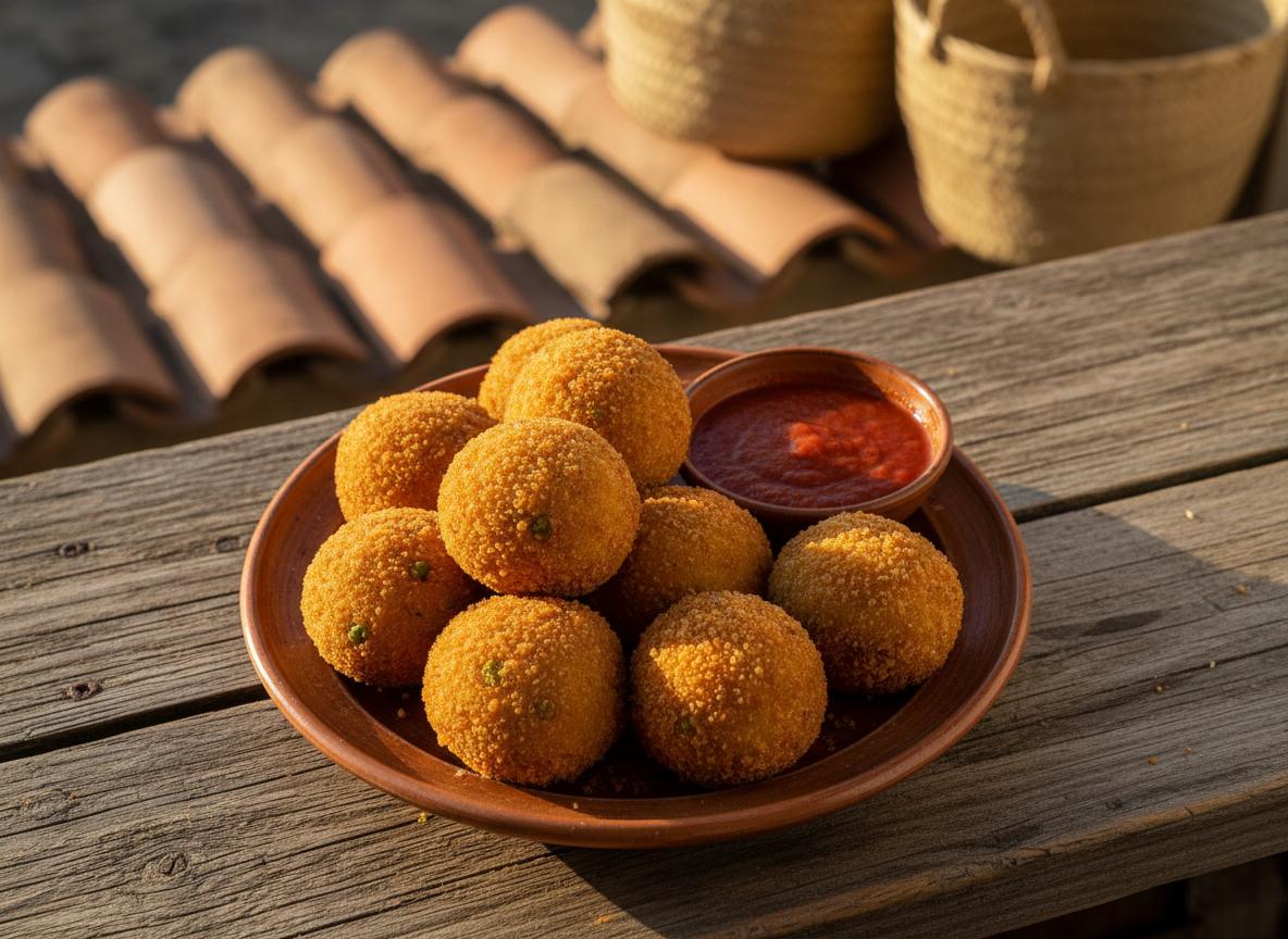 Arancini - riisipalloja jauhelihatäytteellä
