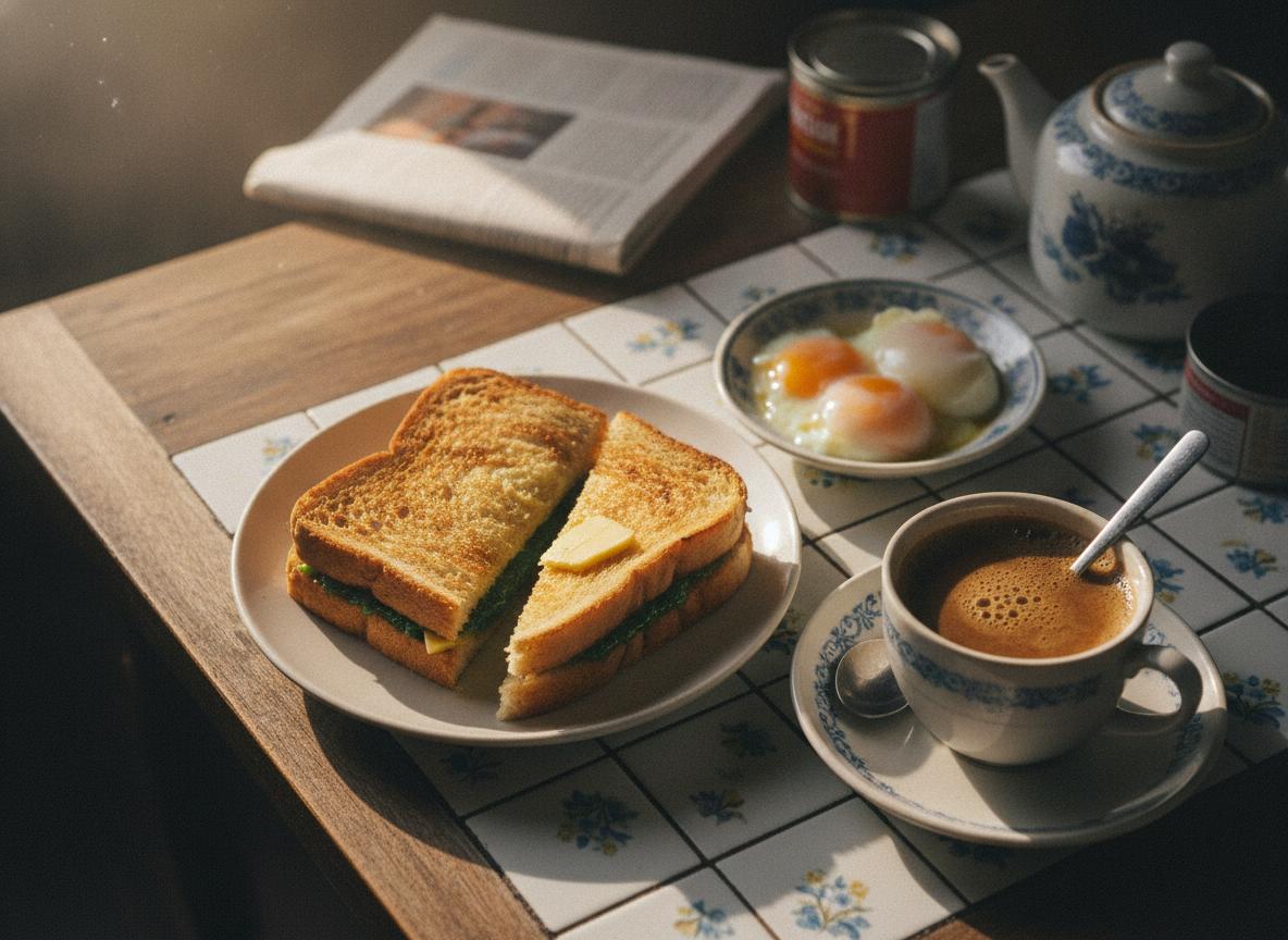 Kaya toast - paahdettua leipää kookosmähillolla