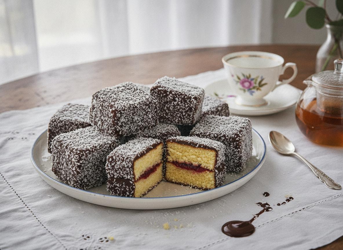 Lamington - suklaakuorrutettu kakkukuutio