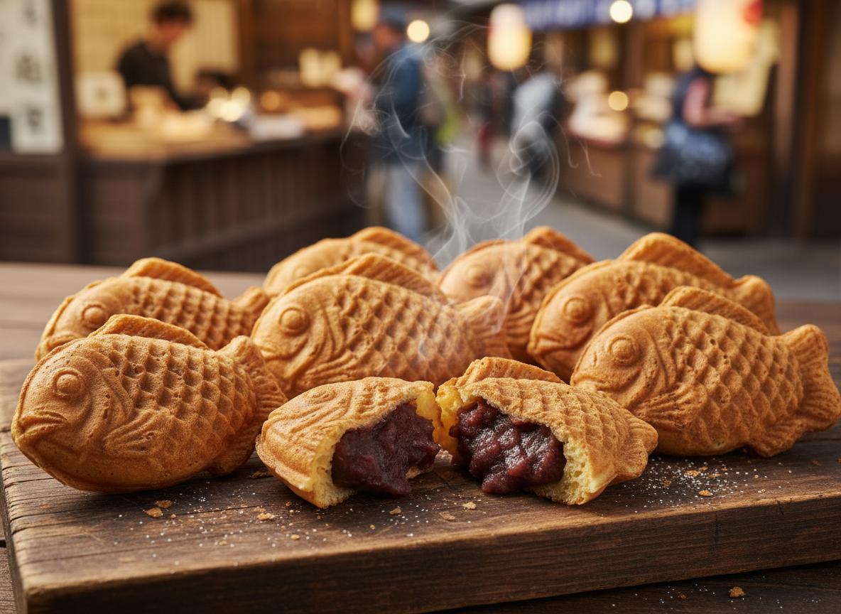 Taiyaki-makeisia meriahvenen muodossa