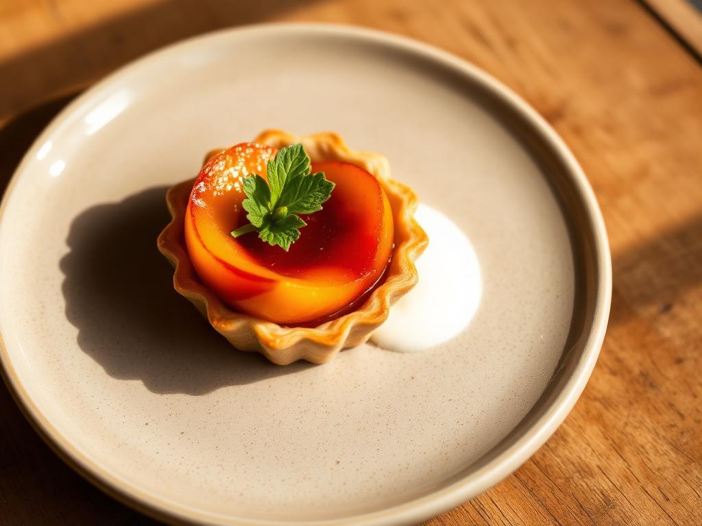 Pieni torttu punaisella hedelmähillolla lautasella