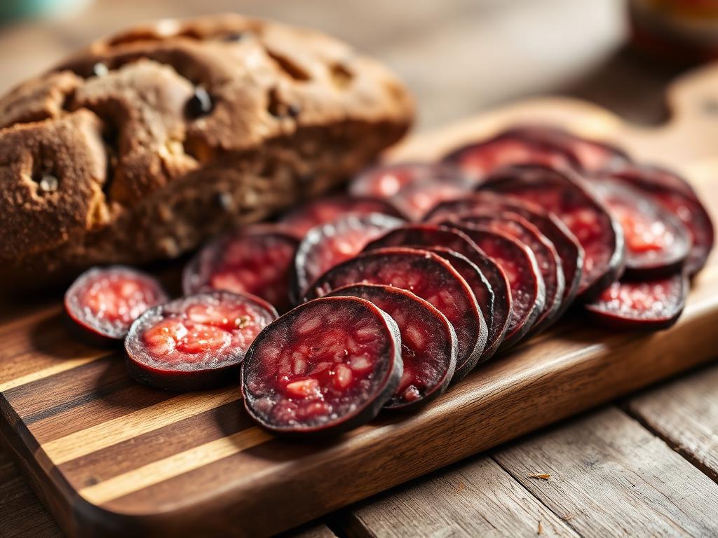 Ohuita kuivamakkaraviipaleita ruisleivän kanssa