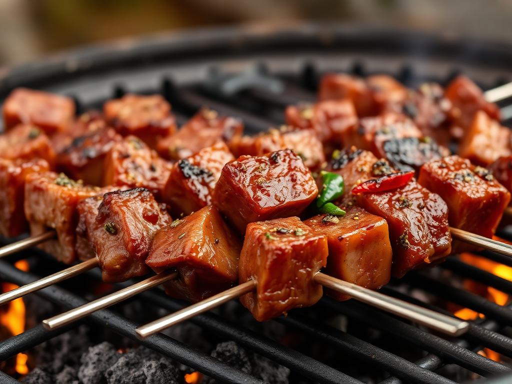 Lampaanlihavartaita hiiligrillillä kuminan ja chilin peitossa